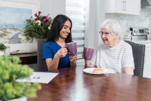 Care At Home Services Companionship Drinking Coffee
